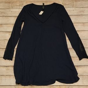 NWT Alya Navy Ribbed Dress